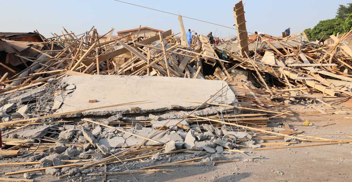 Yaoundé : effondrement d’un immeuble en construction