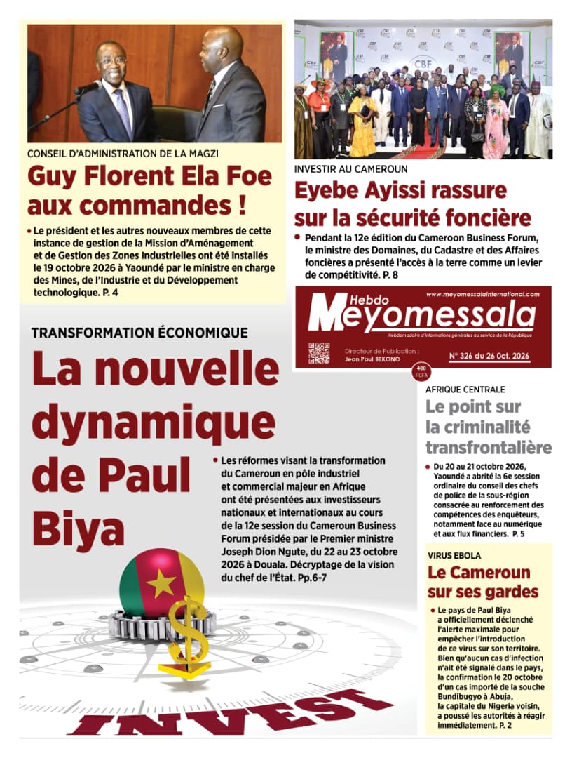 Meyomessala Hebdo du 26 Octobre 2026