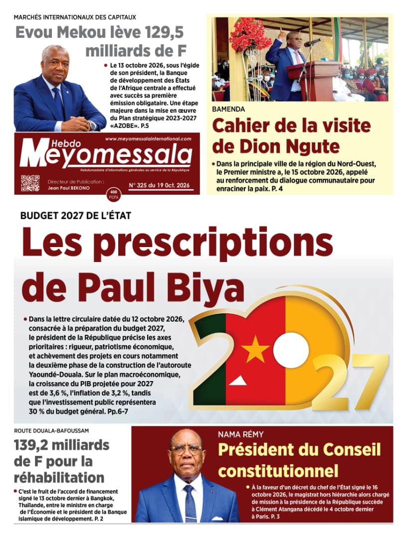 Meyomessala Hebdo du 19 Octobre 2026